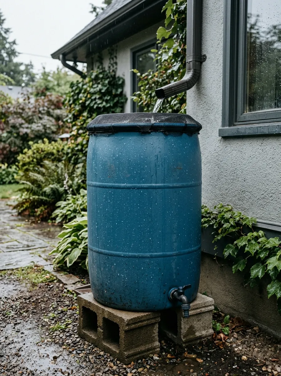 26 Amazing DIY Home Garden Ideas That Anyone Can Create on a Budget 14 A large blue plastic drum with a spigot near the base