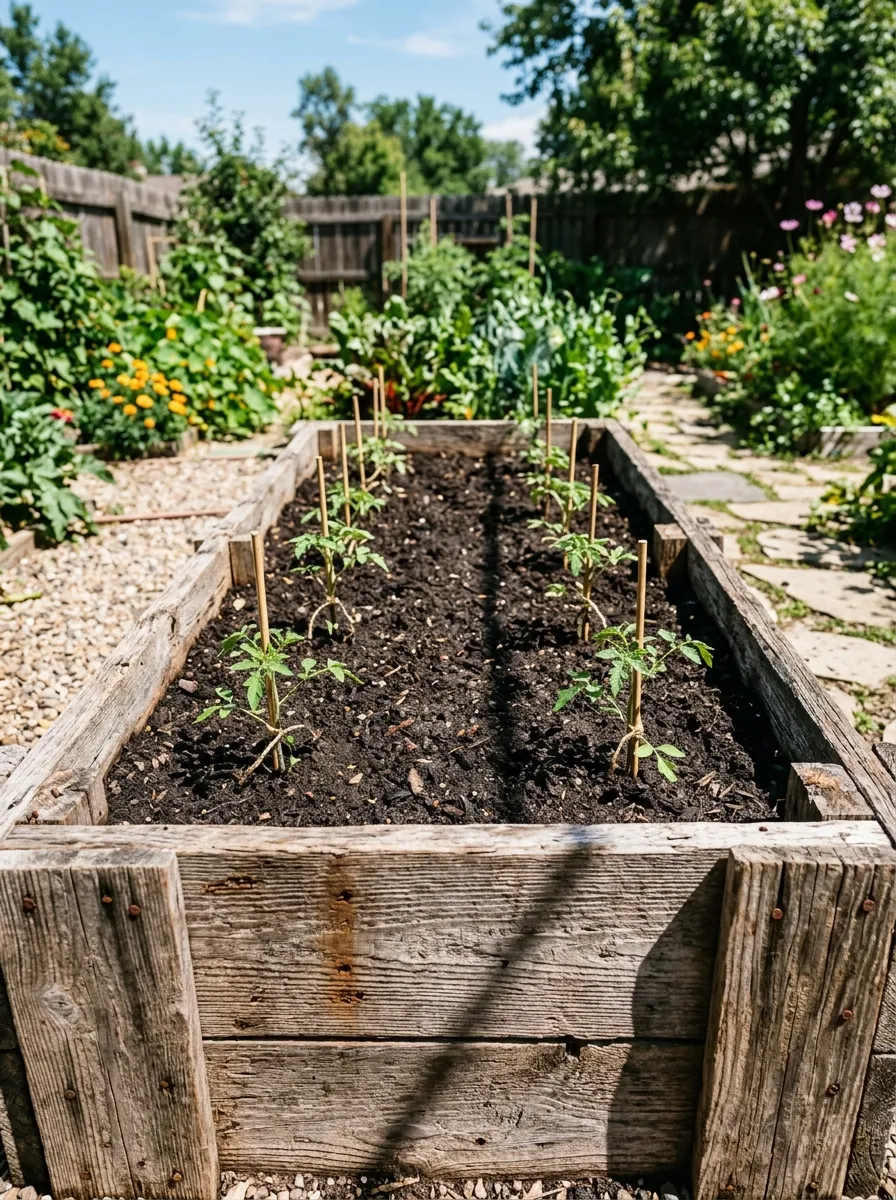 26 Amazing DIY Home Garden Ideas That Anyone Can Create on a Budget 3 A rectangular raised garden bed built from mismatched reclaimed fence boards