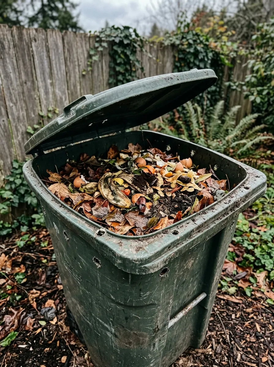26 Amazing DIY Home Garden Ideas That Anyone Can Create on a Budget 9 A weathered plastic trash can with drilled airflow holes