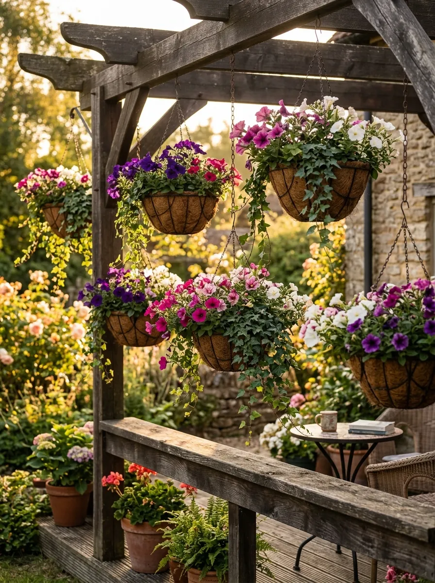 Hang Baskets at Different Levels