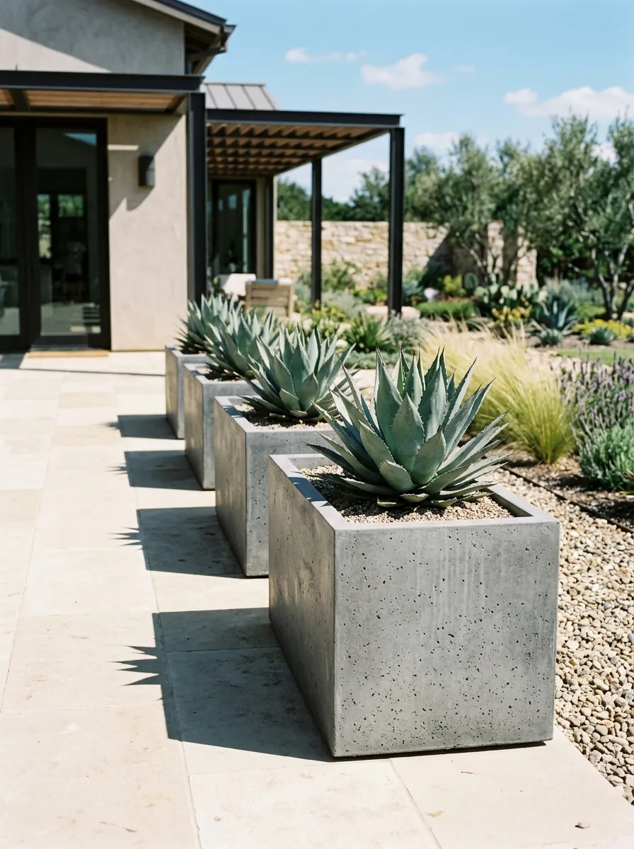 Add Sleek Concrete Planters