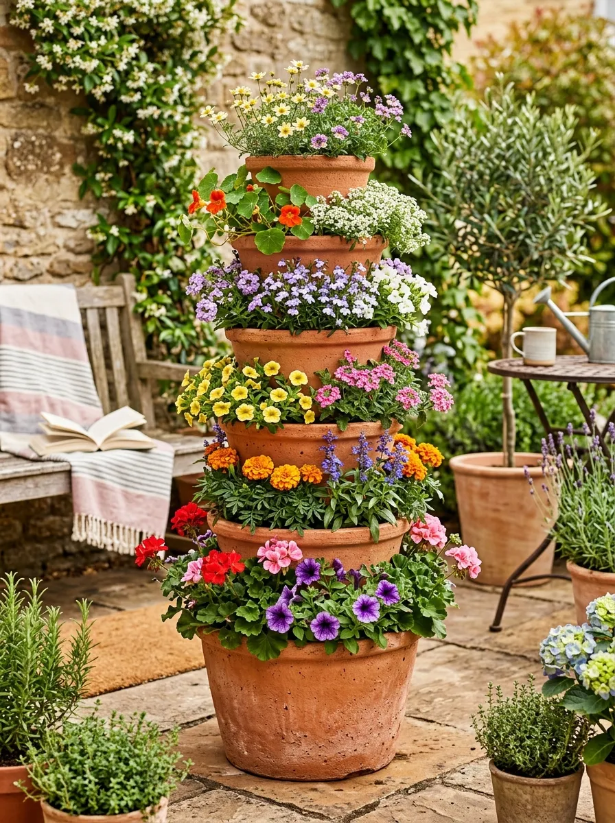 Add Stacking Planters for Multi-Level Growing
