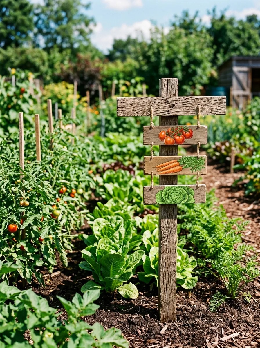 Add a Chalkboard or Sign Post for Garden Labels