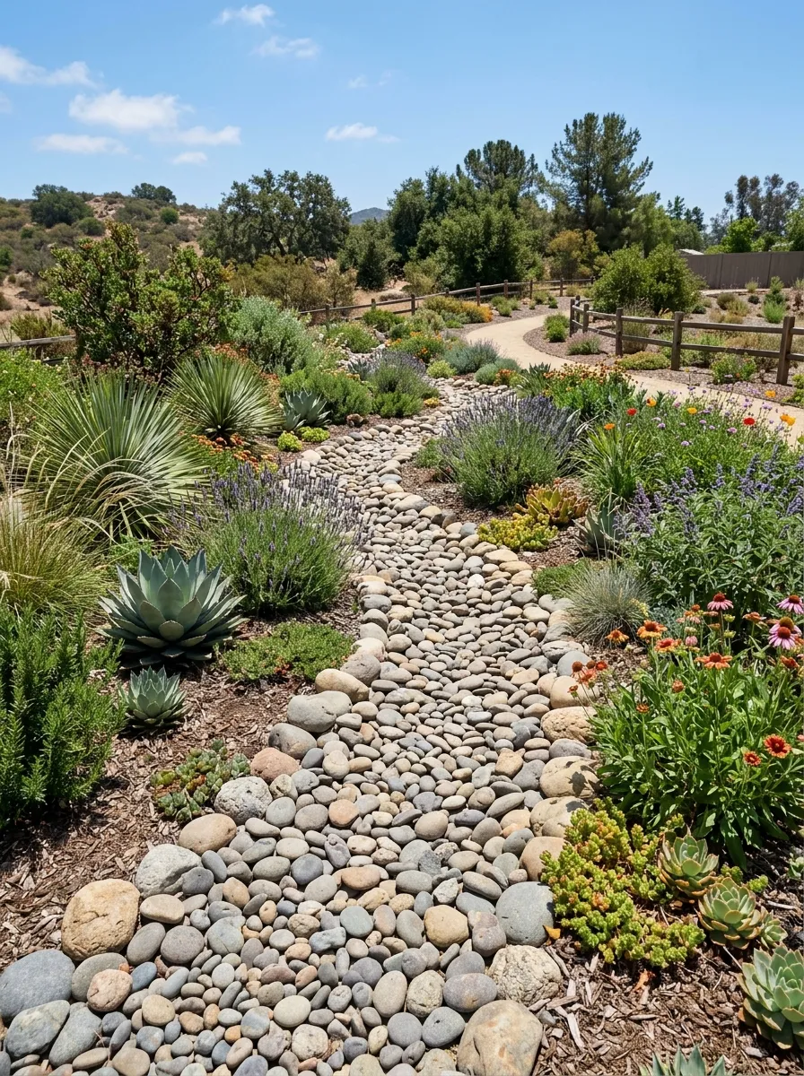 Add a Dry Creek Bed for Drainage and Style