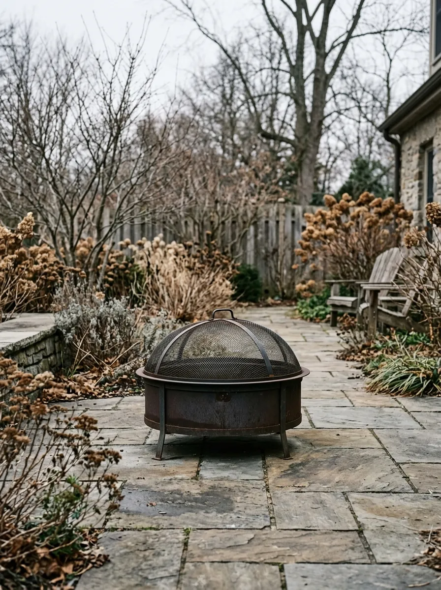 Add a Fire Pit Cover for Weather Protection