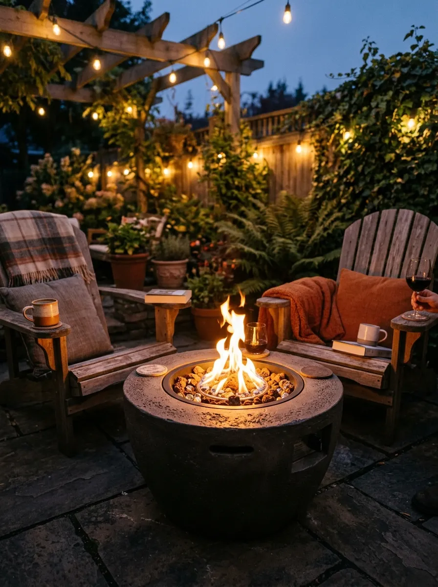 Add a Fire Pit Table Combo for Small Spaces