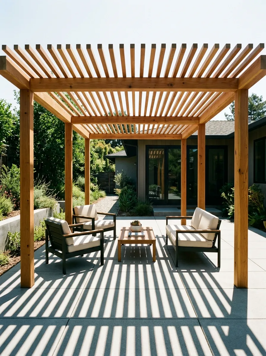 Add a Minimalist Pergola With Slats