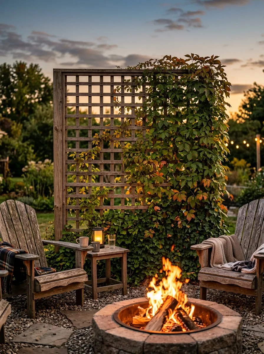Add a Privacy Screen Behind the Seating Area