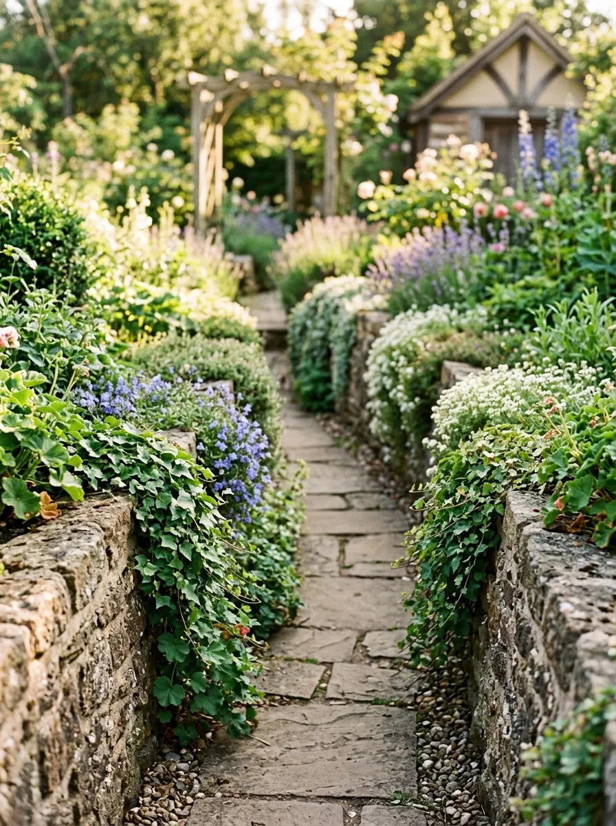 Add a Sunken Path With Retaining Wall Borders