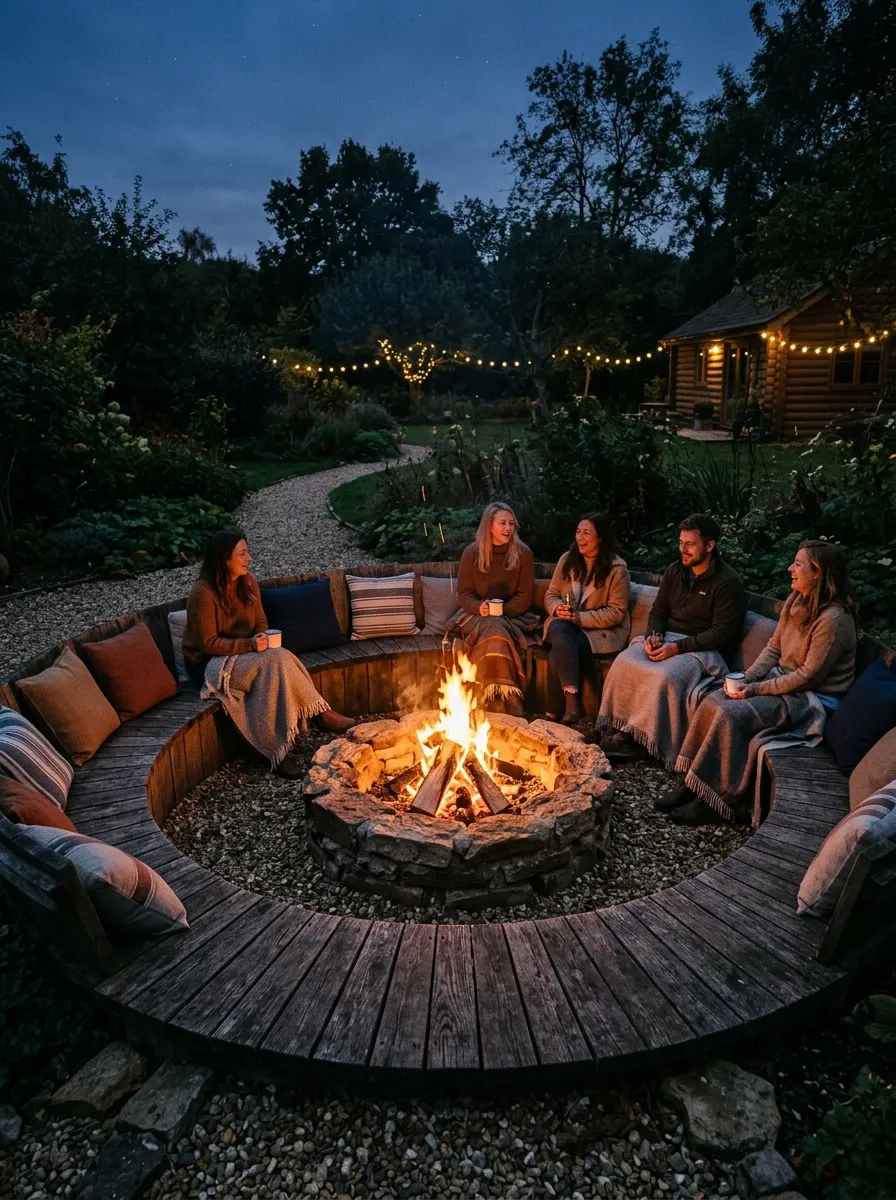 Build a Built-In Bench Ring Around the Fire