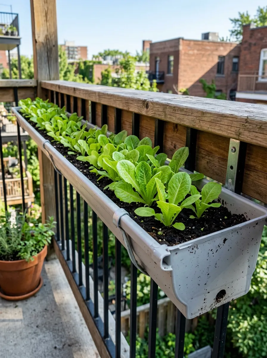 Build a Repurposed Gutter Planter for a Balcony Rail