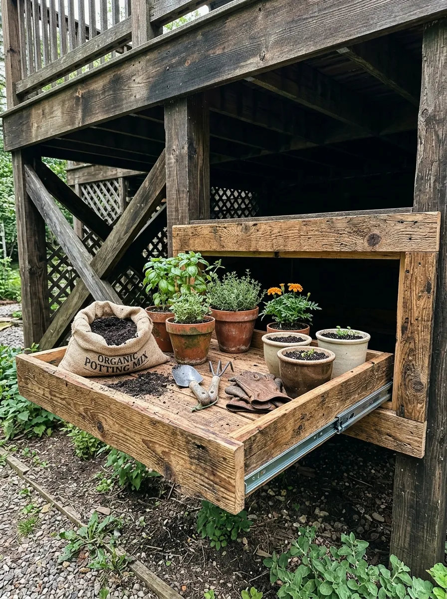 Build a Slide-Out Potting Station Under a Deck