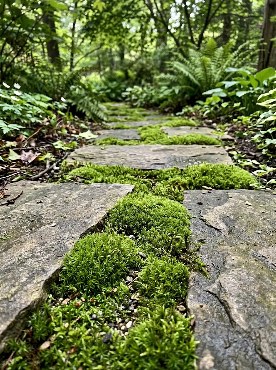 Build a Stepping Stone Path With Moss-Filled Gaps