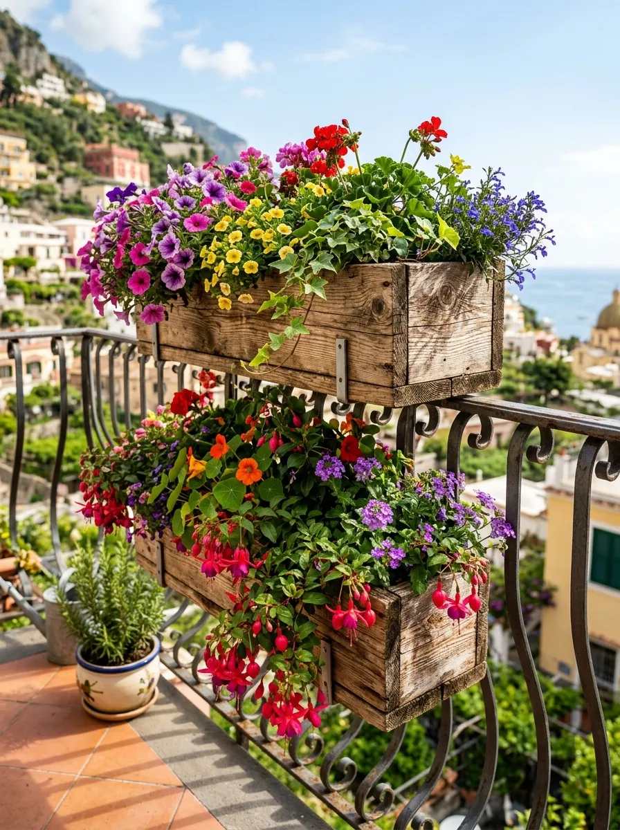 Build a Two-Tiered Balcony Rail Planter