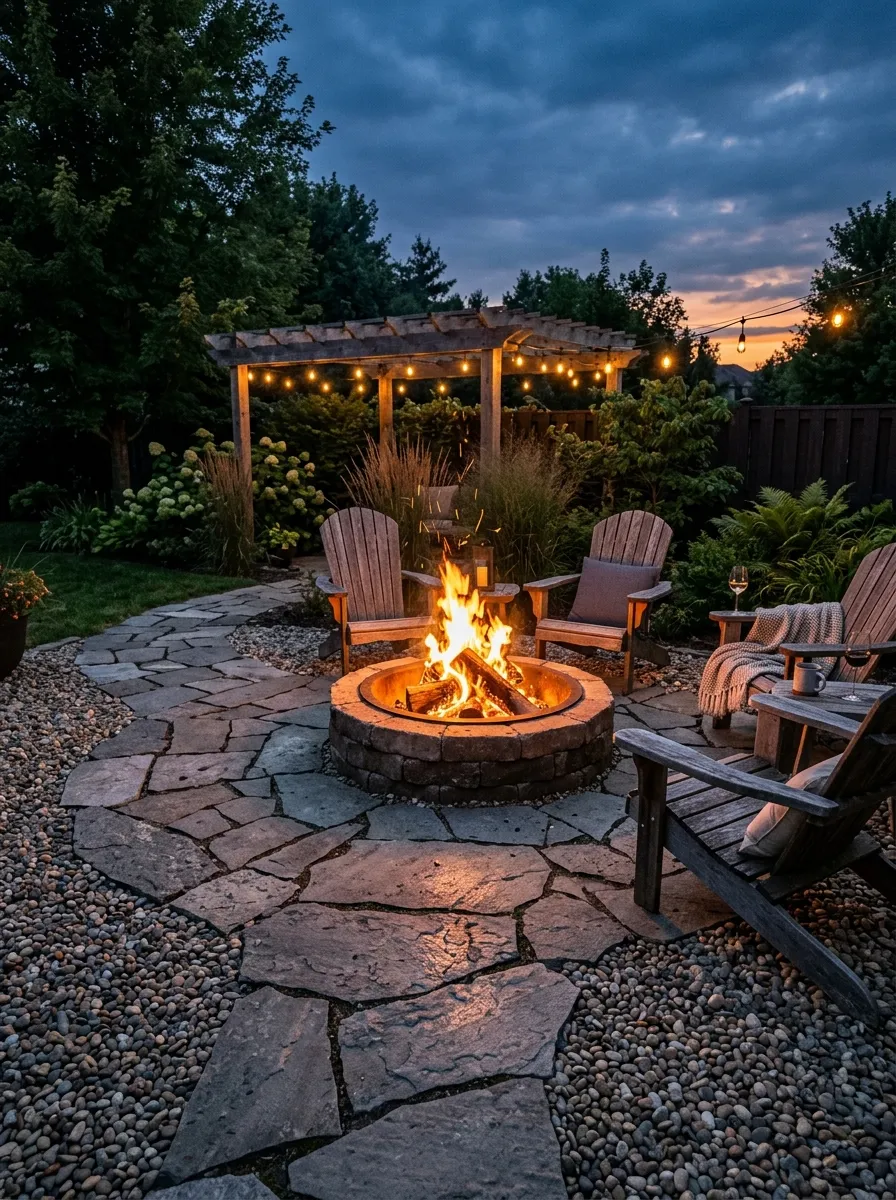 Create a Fire Pit Patio With Mixed Materials