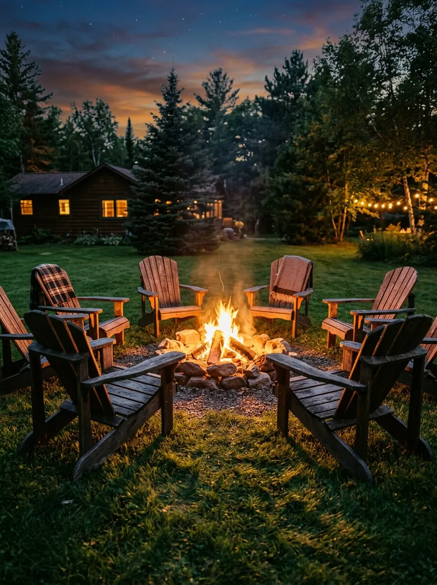 Create a Fire Pit Seating Circle With Adirondack Chairs