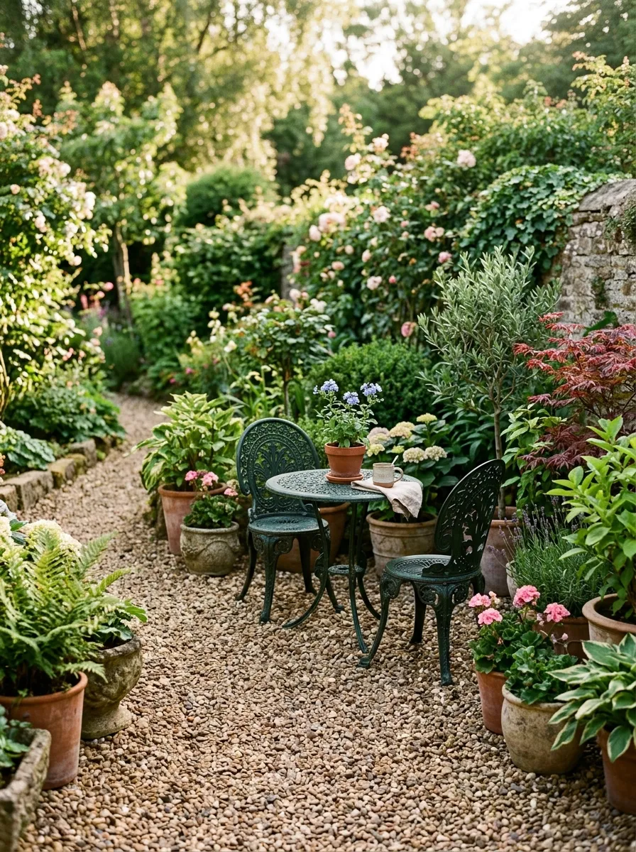 Create a Gravel Patio with Furniture