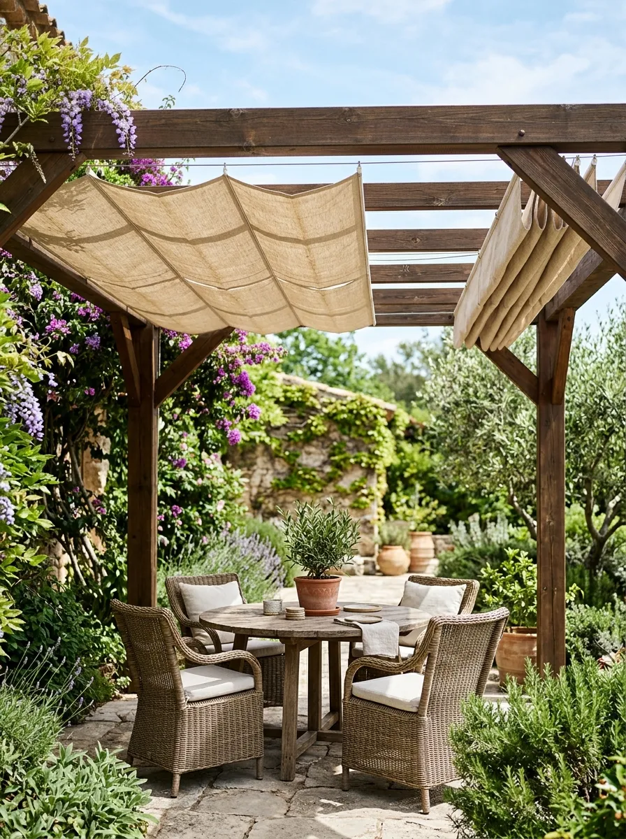Install a Pergola with Retractable Shade