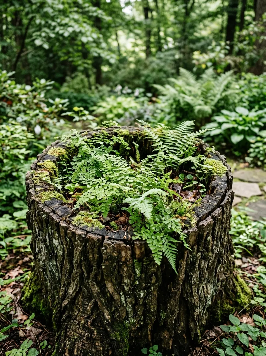Log and Stump Planters