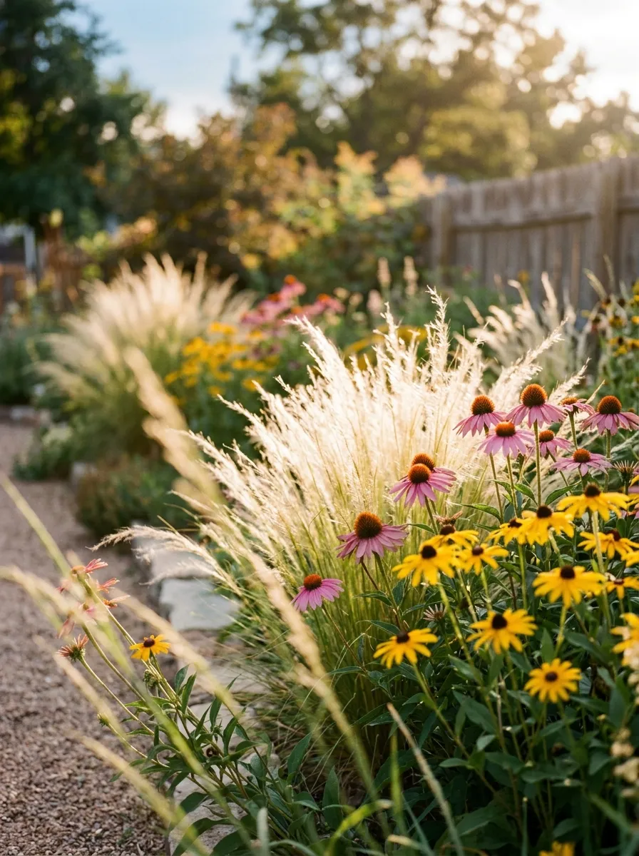 Mix Textures With Ornamental Grasses and Flowers