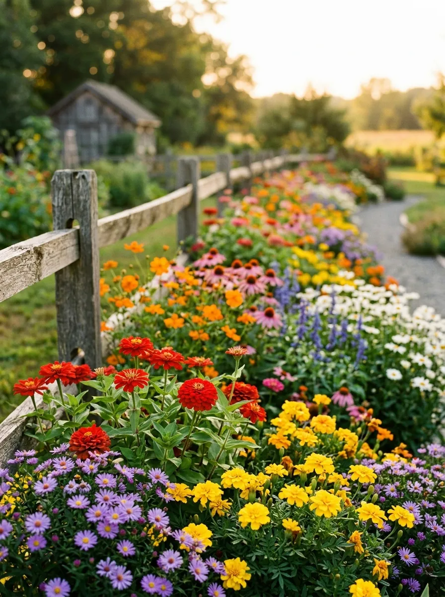 Plant a Rainbow Border Along Your Fence