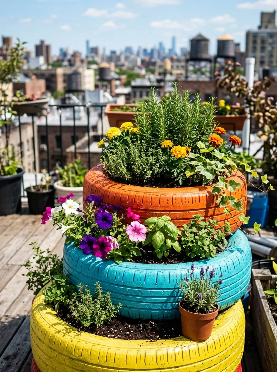 Recycled Tire Planters