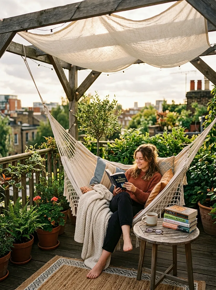 Rooftop Reading Nook with Canopy