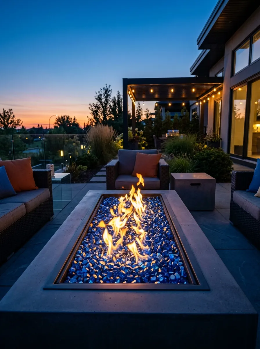 Use Fire Glass Instead of Wood for a Modern Look