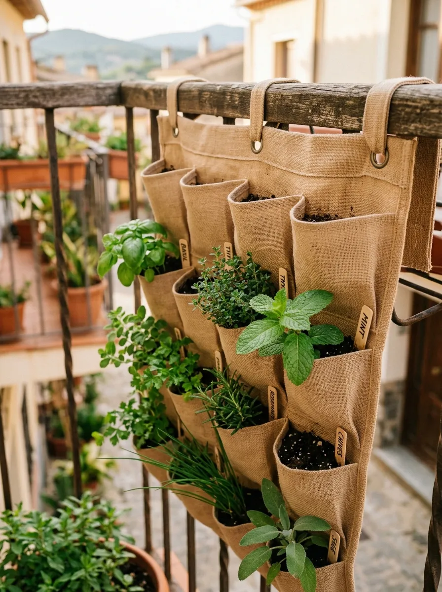 Use a Hanging Shoe Organizer for Herbs