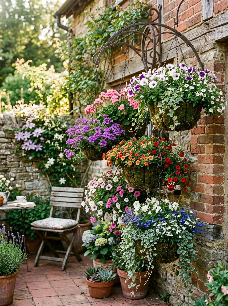Use a Multi-Tiered Hanging Basket System