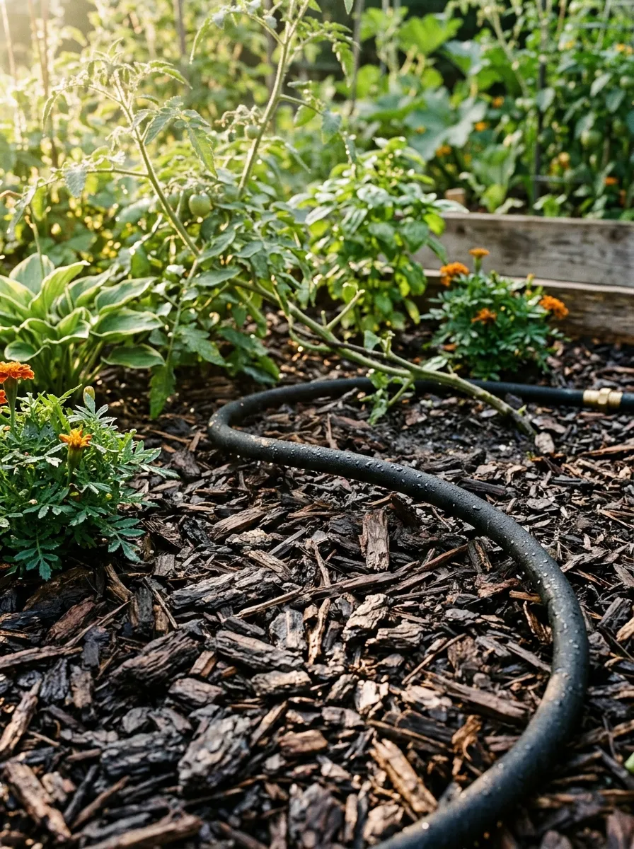 Use a Soaker Hose Under Mulch for Silent Watering