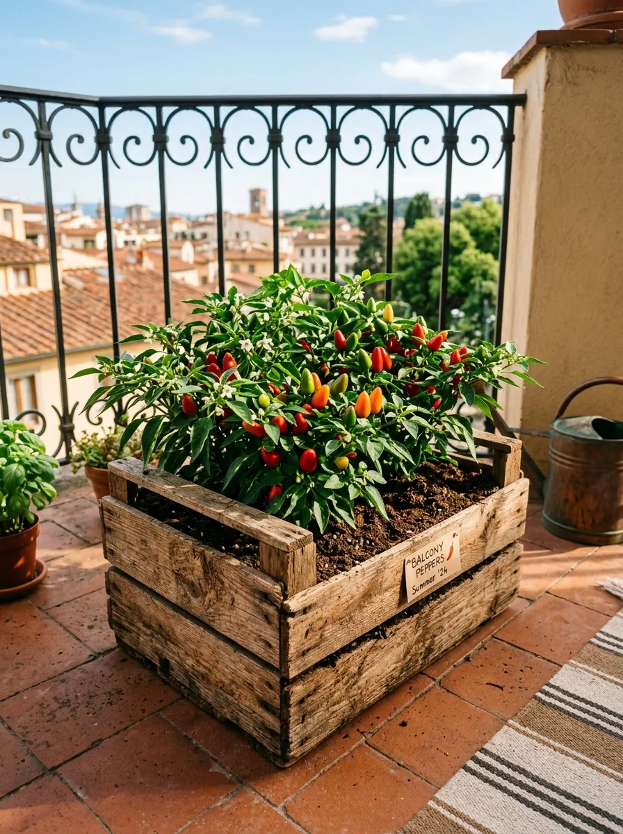 Use a Wooden Crate as a Compact Raised Planter